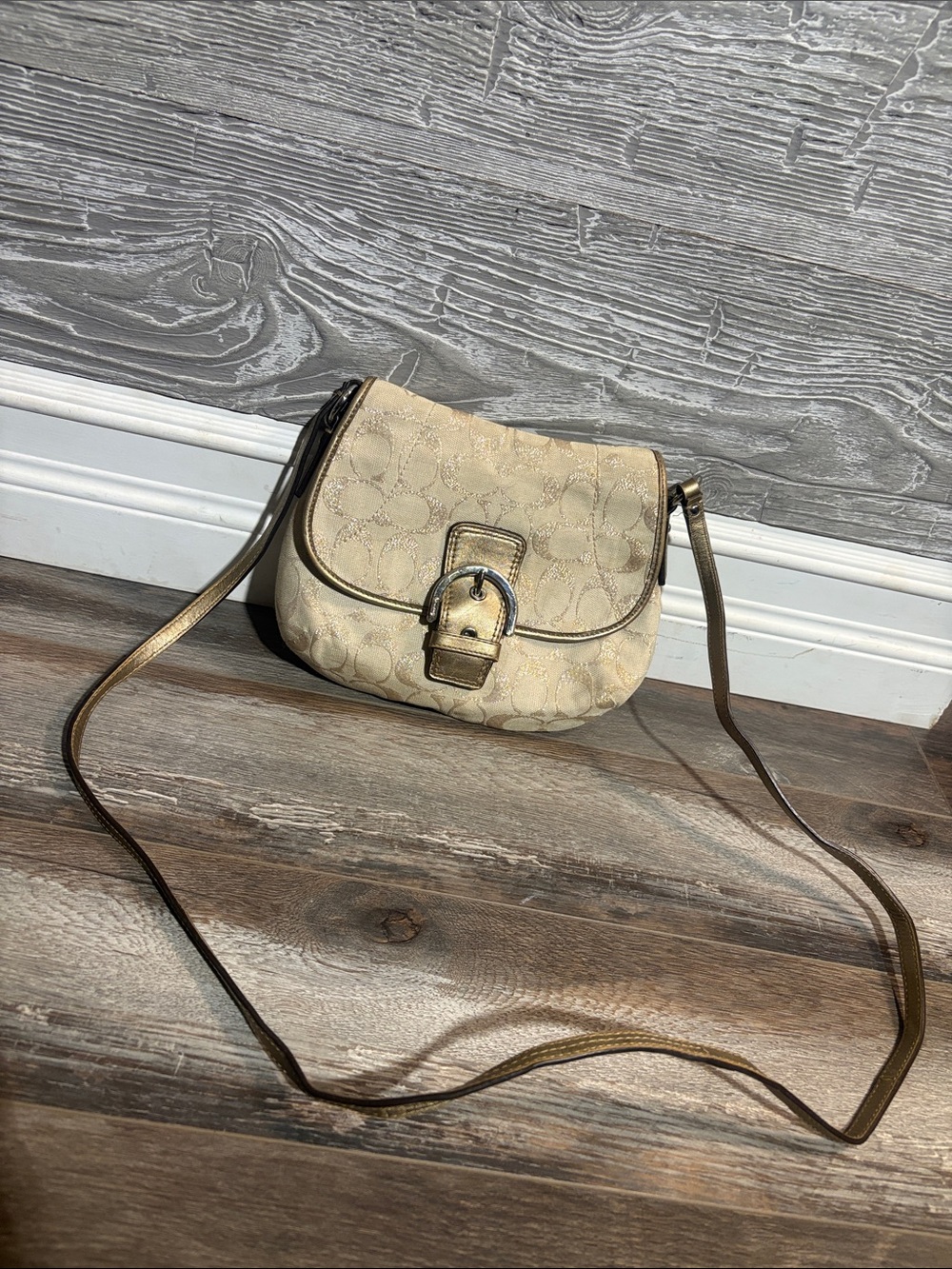 vintage Coach Soho metallic signature jacquard shoulder bag Y2K